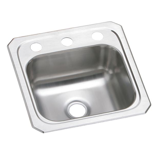 Elkay Celebrity Stainless Steel 15 X 15 X 6 1 8 Single Bowl Drop In Bar Sink Elkay