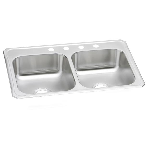 Elkay Celebrity Stainless Steel 33 X 22 X 7 Equal Double Bowl Drop In Sink Elkay