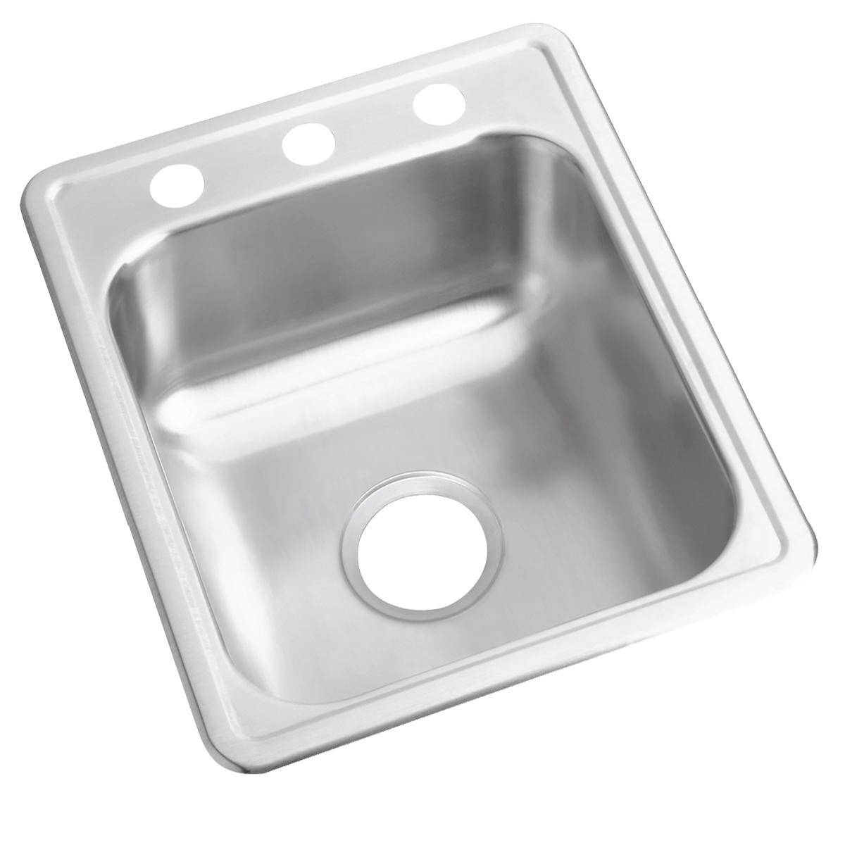 Elkay D11721 Dayton 17-Inch by 21-1/4-Inch Stainless Steel Three-Hole Bar Sink Satin Finish 