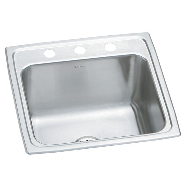 Elkay Lustertone Classic Stainless Steel 19 1 2 X 19 X 10 1 8 Single Bowl Drop In Laundry Sink W Perfect Drain Elkay