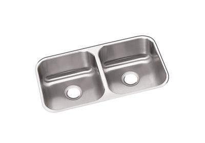 Dayton Stainless Steel 31 3 4 X 18 1 4 X 8 Equal Double Bowl Undermount Sink Elkay