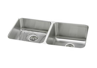 elkay lustertone undermount sink bowl stainless double steel kit classic equal