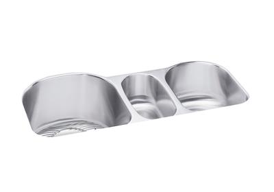 Elkay Lustertone Classic Stainless Steel 39 1 2 X 20 X 10 Triple Bowl Undermount Sink Kit Elkay