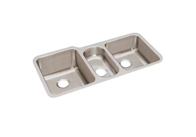 Elkay Lustertone Classic Stainless Steel 40 X 20 1 2 X 9 7 8 Triple Bowl Undermount Sink Elkay