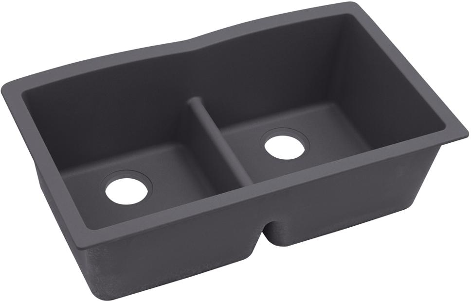 Elkay Quartz Luxe 33 X 19 X 10 Equal Double Bowl Undermount Sink With Aqua Divide Elkay