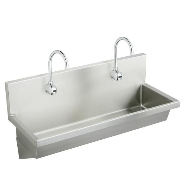 Elkay Stainless Steel 48 X 20 X 8 Wall Hung Multiple Station Hand Wash Sink Kit Elkay