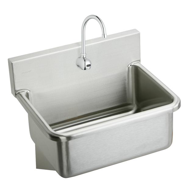 Elkay Stainless Steel 25 X 19 5 X 10 1 2 Wall Hung Single Bowl Hand Wash Sink Kit Elkay