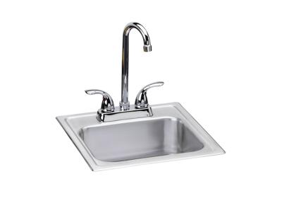 Dayton Stainless Steel 15 X 15 X 6 Single Bowl Drop In Bar Sink Faucet Kit Elkay