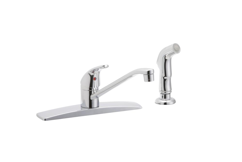 Elkay  Elkay Everyday Three Hole Deck Mount Kitchen Faucet With Side Spray Chrome 1682088