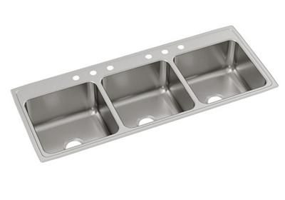 Elkay Lustertone Classic Stainless Steel 54 X 22 X 10 1 8 Triple Bowl Drop In Sink Elkay