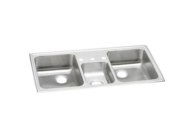 Elkay Celebrity Stainless Steel 43 X 22 X 7 1 8 Triple Bowl Drop In Sink Elkay