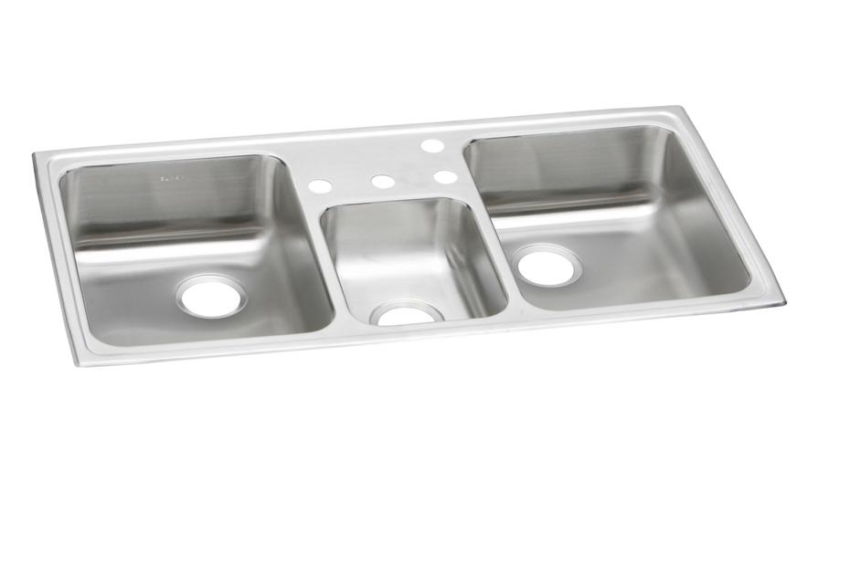 Elkay Celebrity Stainless Steel 43 X 22 X 7 1 8 Triple Bowl Drop In Sink Elkay