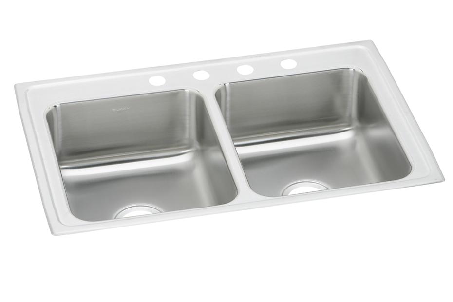 Elkay Celebrity Stainless Steel 33 X 22 X 7 1 2 Equal Double Bowl Drop In Sink Elkay