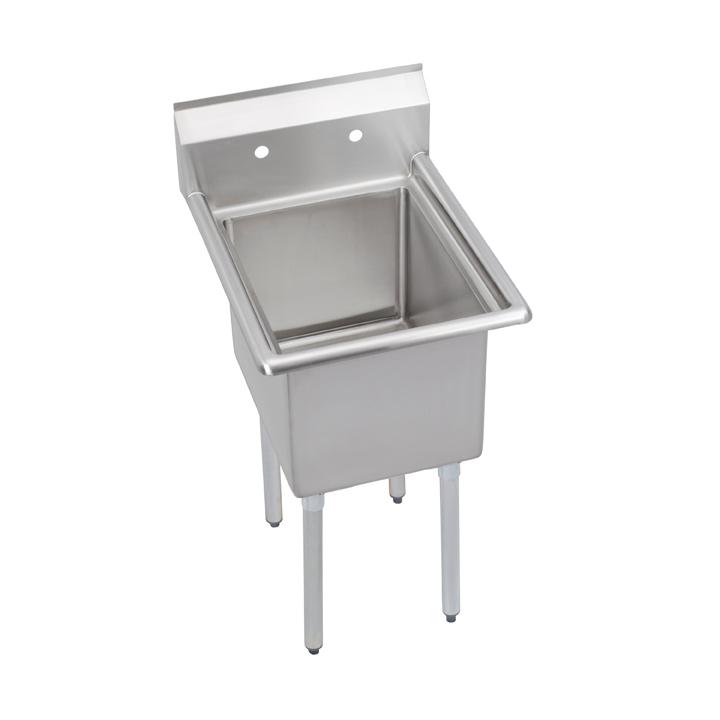 Economy Stainless 1 Well 24x24 Sink w 24 DB L