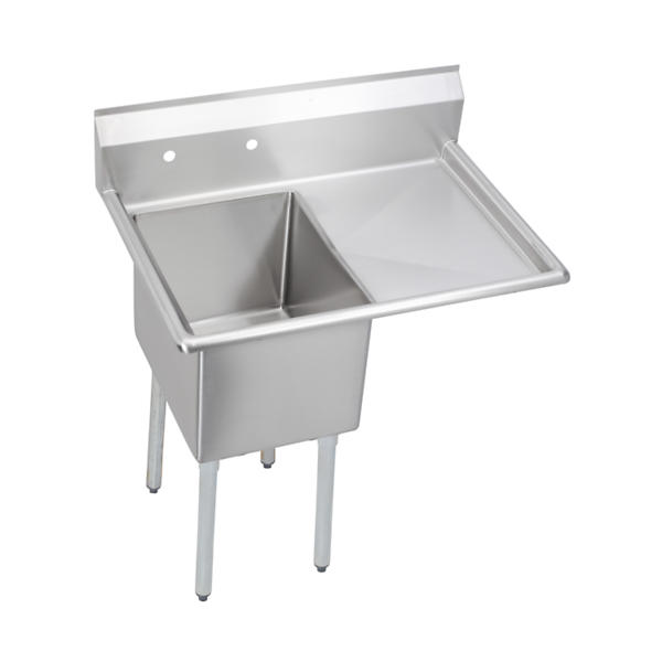 Freestanding Stainless Steel 44 in. 2-Hole Single Bowl Commercial Kitchen Sink Freestanding Stainless Steel 44 in. 2-Hole Single Bowl Commercial Kitchen Sink