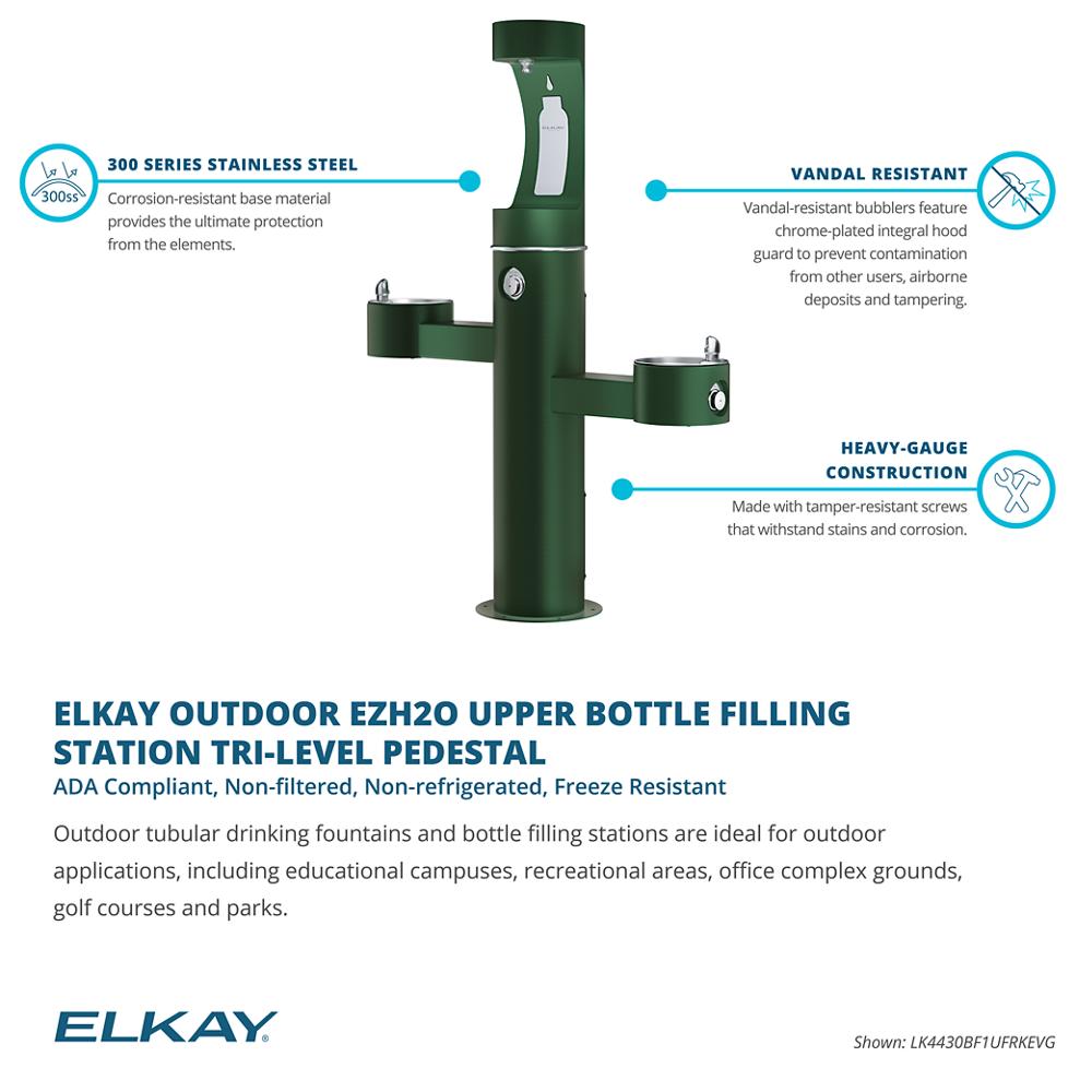 Outdoor Bottle Filling Station Pedestal Non-Refrigerated