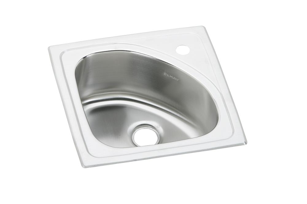 Lustertone Drop-In Stainless Steel 15 in. 1-Hole Bar Sink