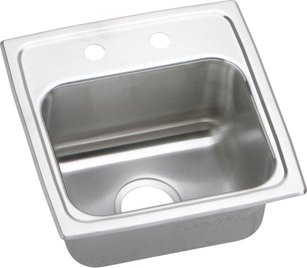 Lustertone Drop-In Stainless Steel 15 in. 1-Hole Bar Sink