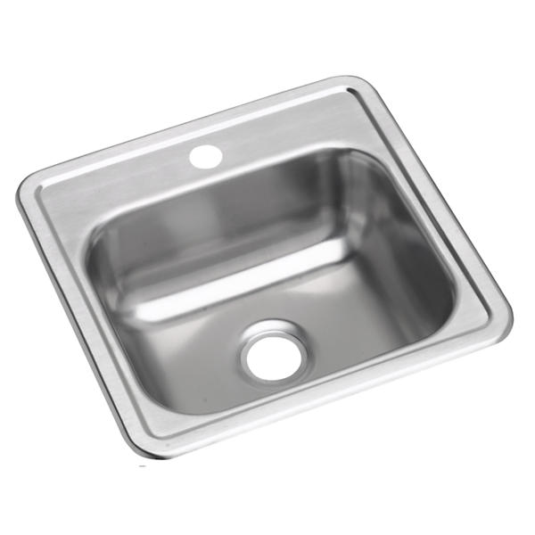 Drop-In 22-Gauge Stainless Steel 15 in. 2-Hole Single Bowl Bar Sink and Drain Assembly Drop-In 22-Gauge Stainless Steel 15 in. 2-Hole Single Bowl Bar Sink and Drain Assembly