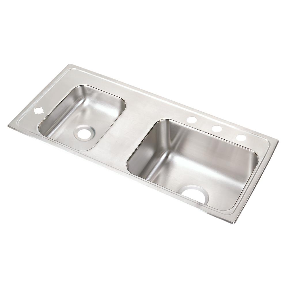 Just Manufacturing J7702S Stainless Steel Wall Hung Double Bowl