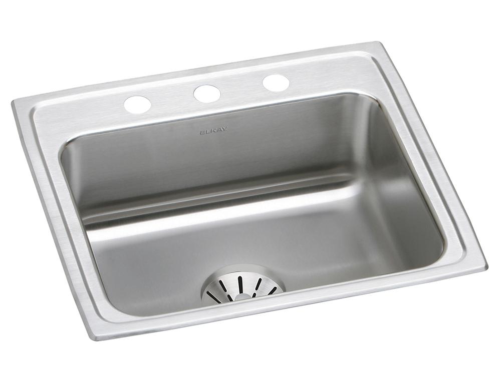Elkay Lustertone SS 22 x 19.5 x 10.1 Single Drop-in Sink w