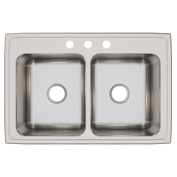 Elkay Lustertone SS 33 x 22 x 10.1 Equal Double Bowl Drop-in Elkay Lustertone SS 33 x 22 x 10.1 Equal Double Bowl Drop-in