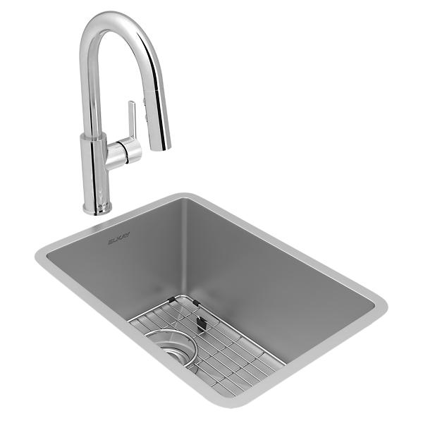 Crosstown Undermount Stainless Steel 14 in. Single Bowl Bar Sink with Bottom Grid and Drain Crosstown Undermount Stainless Steel 14 in. Single Bowl Bar Sink with Bottom Grid and Drain