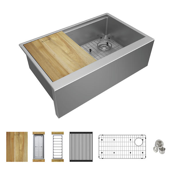 Crosstown Farmhouse/Apron-Front Stainless Steel 31 in. Single Bowl Kitchen Sink Crosstown Farmhouse/Apron-Front Stainless Steel 31 in. Single Bowl Kitchen Sink