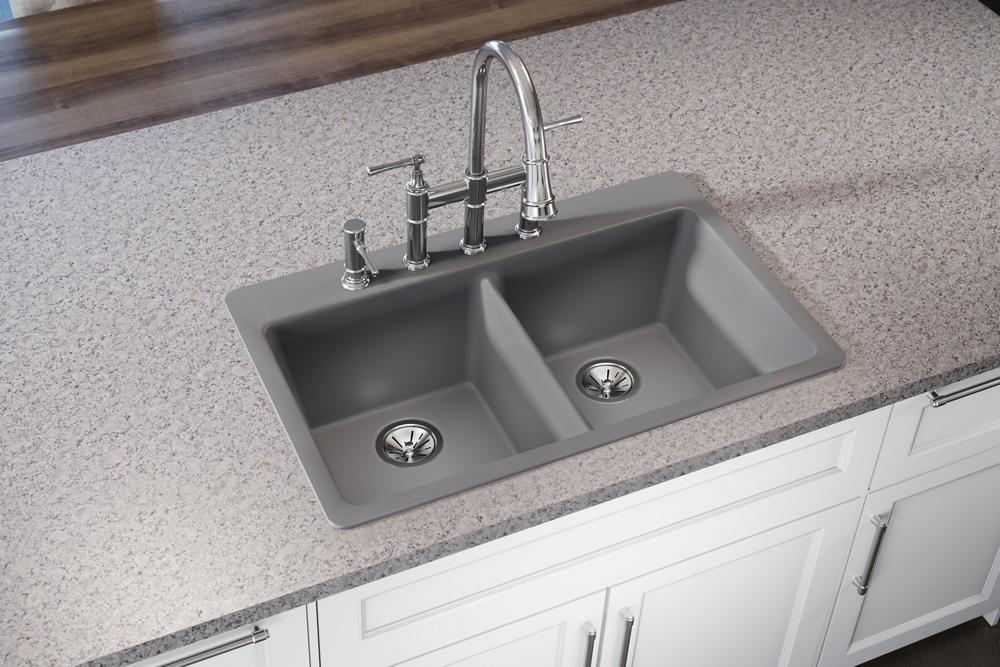 Elkay Quartz Classic 33 inch Drop-In Sink - Greystone ELGAD3322PDGS0