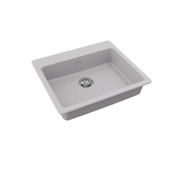Quartz Classic Perfect Drain Drop-In 25 in. Laundry Sink in White Quartz Classic Perfect Drain Drop-In 25 in. Laundry Sink in White