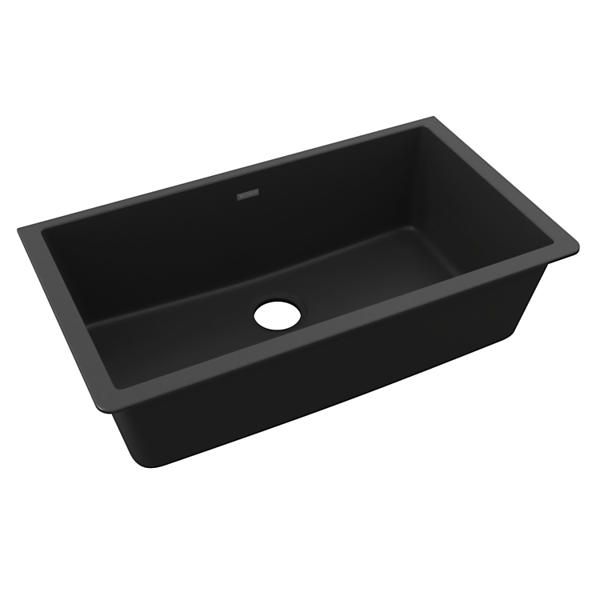 Quartz Classic Undermount Composite 33 in. Single Bowl Kitchen Sink in Black Quartz Classic Undermount Composite 33 in. Single Bowl Kitchen Sink in Black