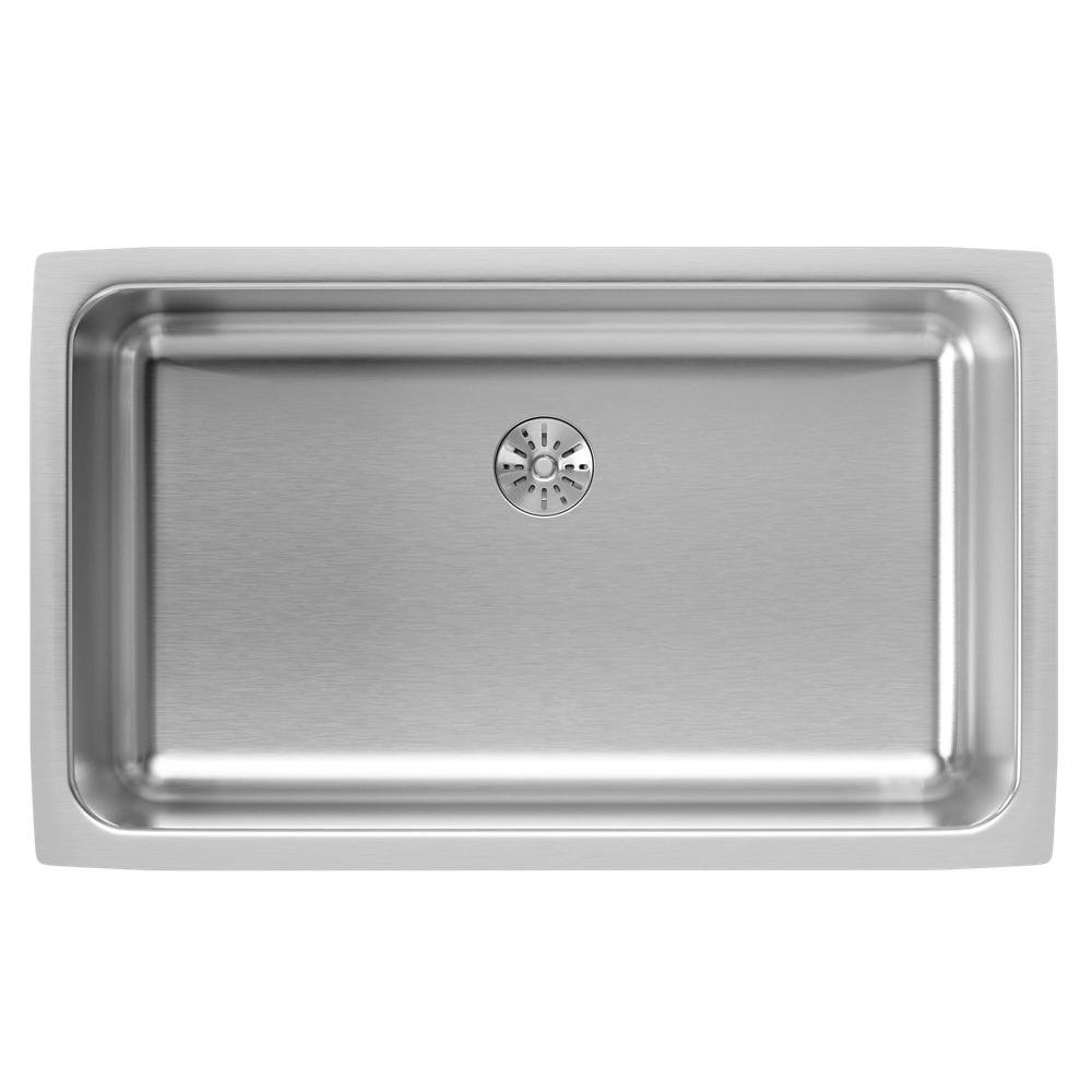 Elkay ELUH311810PD Lustertone Classic Double Bowl Undermount Stainless Steel Sink with Perfect Drain