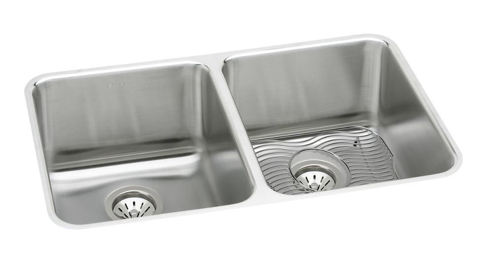 【在庫処分大特価!!】 Elkay Lustertone Undermount Double Equal 10 x 18.5 x 35.7 SS バッグ