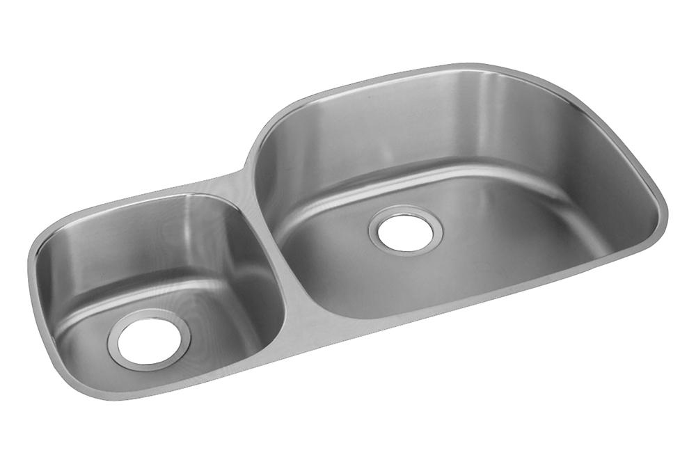 Elkay ELUH4221L Lustertone Stainless Steel Double Basin Undermount Kitchen Sink