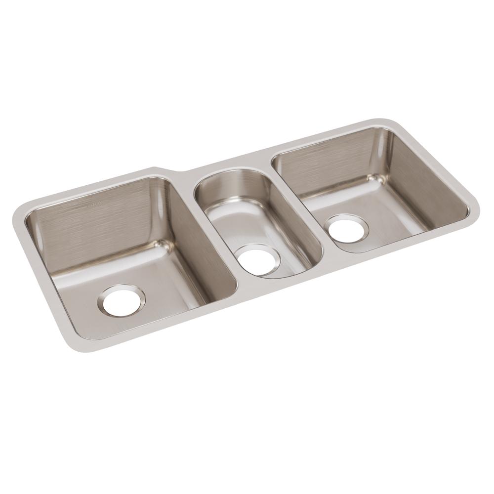 Lustertone Undermount Stainless Steel 40 in. Triple Bowl Kitchen Sink