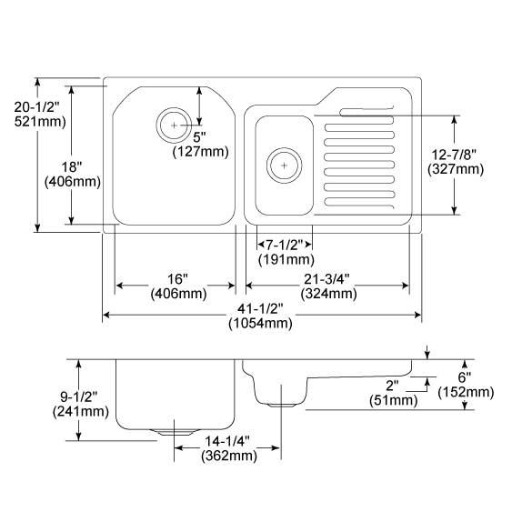 Elkay ELUH4221L Lustertone Stainless Steel Double Basin Undermount Kitchen Sink