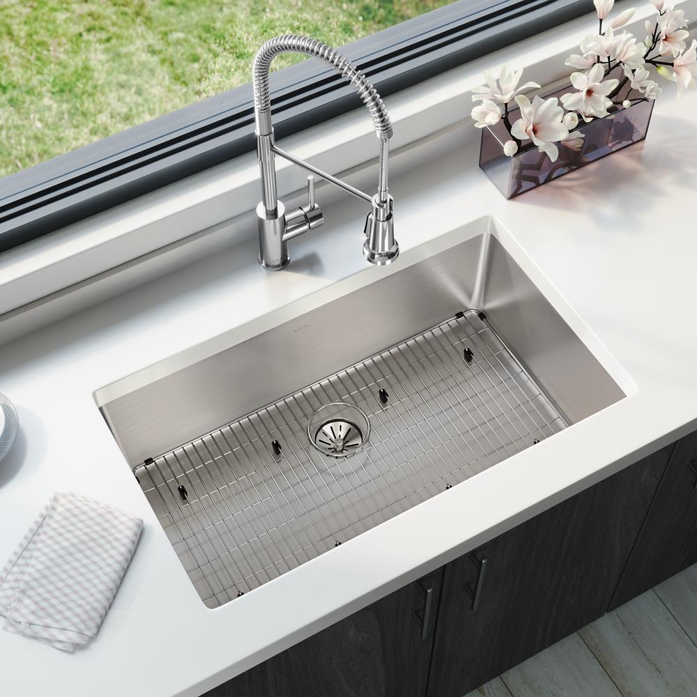 Elkay Lustertone Undermount Stainless Steel 42 in. Double Bowl Kitchen Sink  with Right Drain Board ELUH4221L - The Home Depot