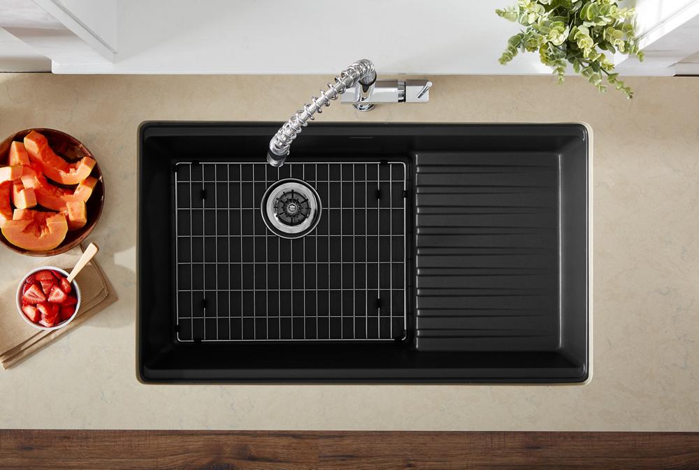 Bavaria Black European Style Artificial Stone Kitchen Sink with Drain Board