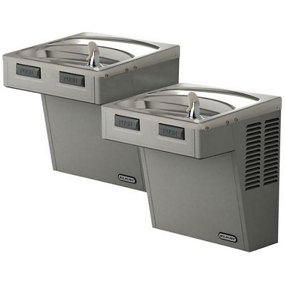 Wall Mount Mechanical Activation Bi-level ADA Cooler Non-filtered Refrigerated Light Gray Granite