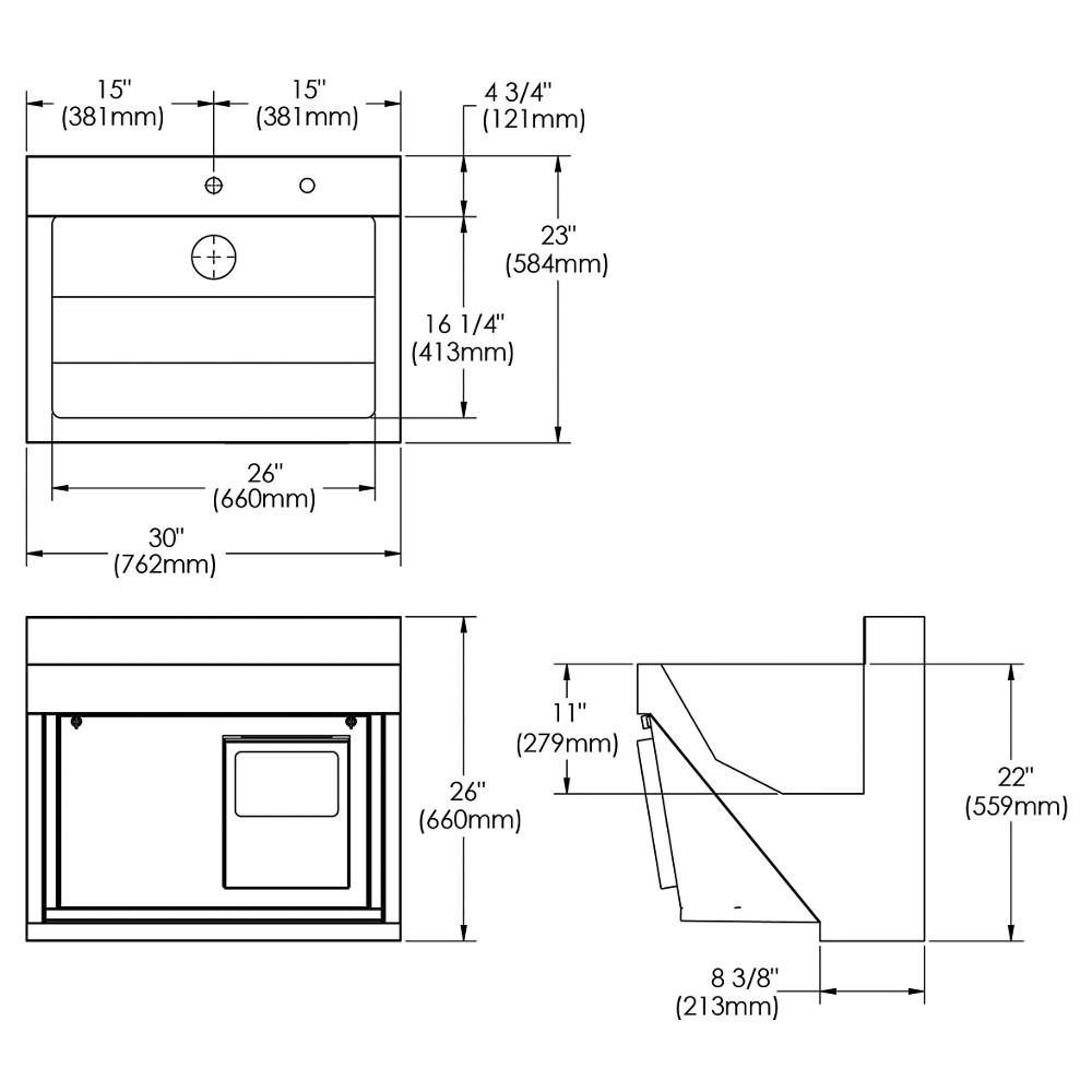 Elkay EWSF13026KWSC, Commercial Wash Sinks, Scrub-Up Sink