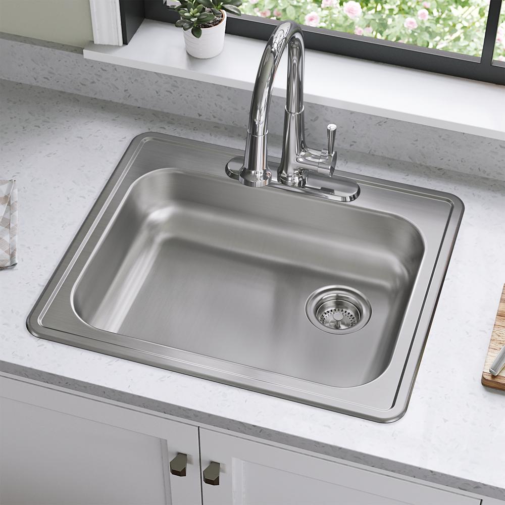 Dayton Stainless Steel 25 x 21.2 x 5.3 Single Bowl Drop-in