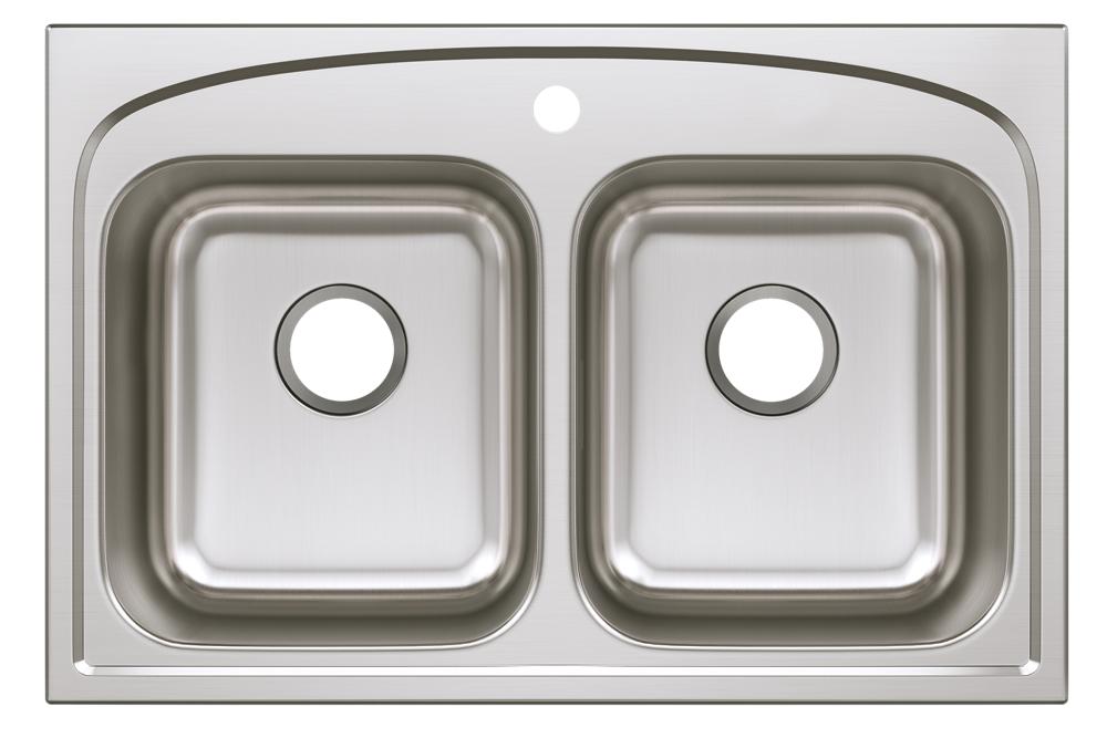 Elkay Stainless Steel 33 x 22 x 9 Double Bowl Drop-in Sink