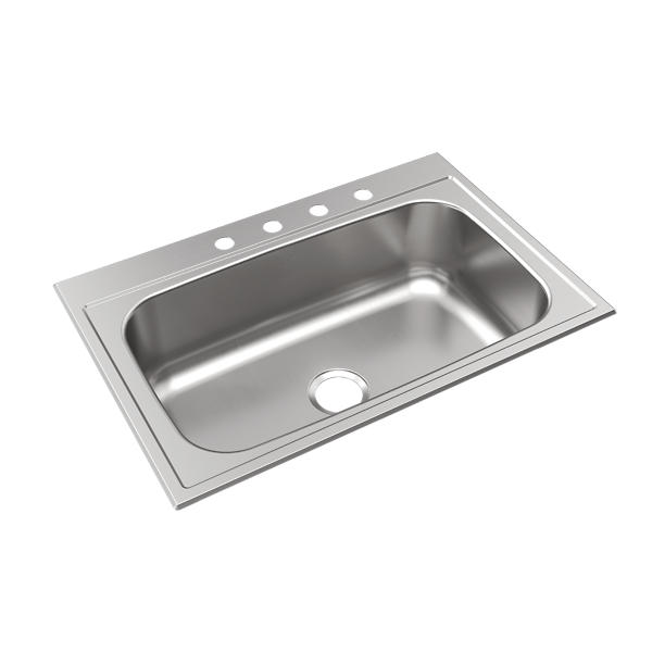 Pergola Drop-In Stainless Steel 33 in. 4-Hole Single Bowl Kitchen Sink with Drain Pergola Drop-In Stainless Steel 33 in. 4-Hole Single Bowl Kitchen Sink with Drain
