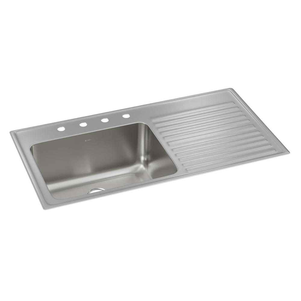 Stainless Steel Kitchen Sink Open Back Drainboard