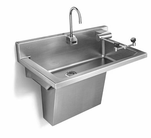 New Stainless Steel Scrub Sink With Eye/Face Wash - Whitehall Mfg