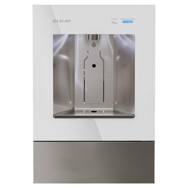 Elegant glass beverage dispenser with integrated faucet, screw