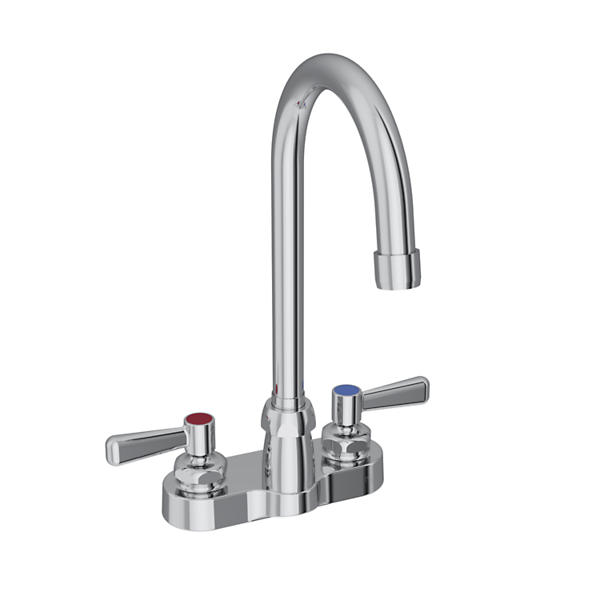 Elkay Chrome 2-Handle Deck-Mount High-Arc Handle Commercial Kitchen Faucet Elkay Chrome 2-Handle Deck-Mount High-Arc Handle Commercial Kitchen Faucet