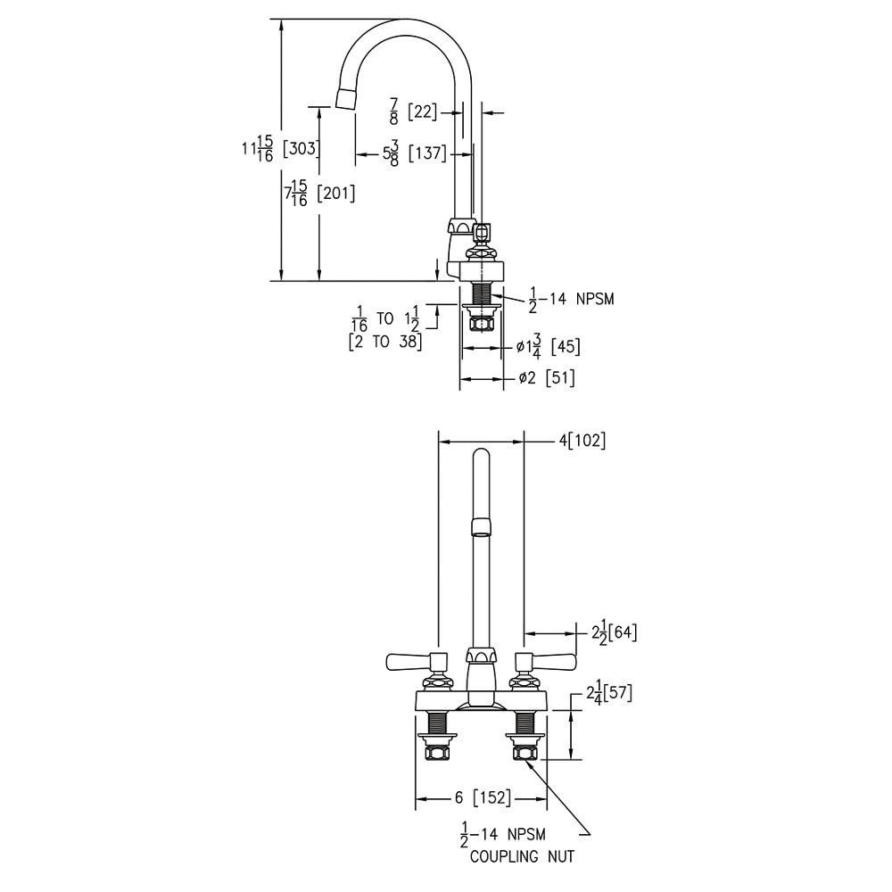 Elkay LK800GN05L2 Deck Mount WS GN SPT Lever Handle by Elkay 