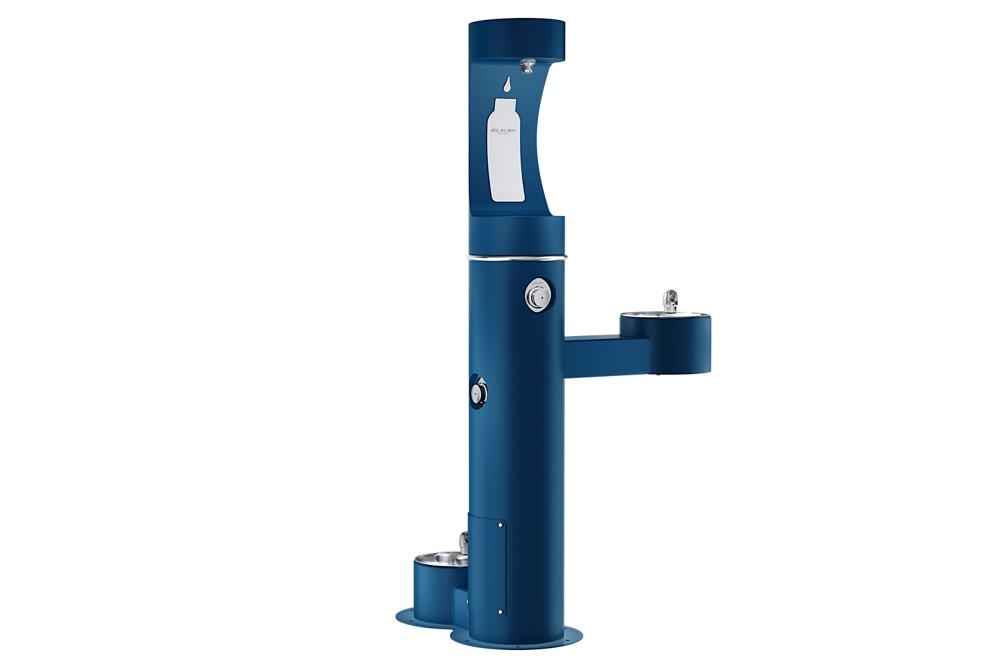 Outdoor Upper Bottle Fillers Bi-Level Pedestal Pet Station