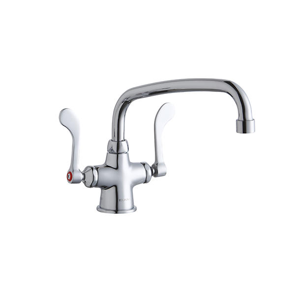 Elkay Chrome 1-Handle Deck-Mount Low-Arc Handle Commercial Kitchen Faucet Elkay Chrome 1-Handle Deck-Mount Low-Arc Handle Commercial Kitchen Faucet